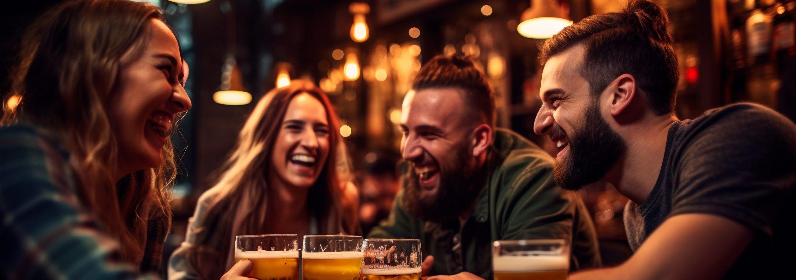 Männer trinken Bockbier in Bar