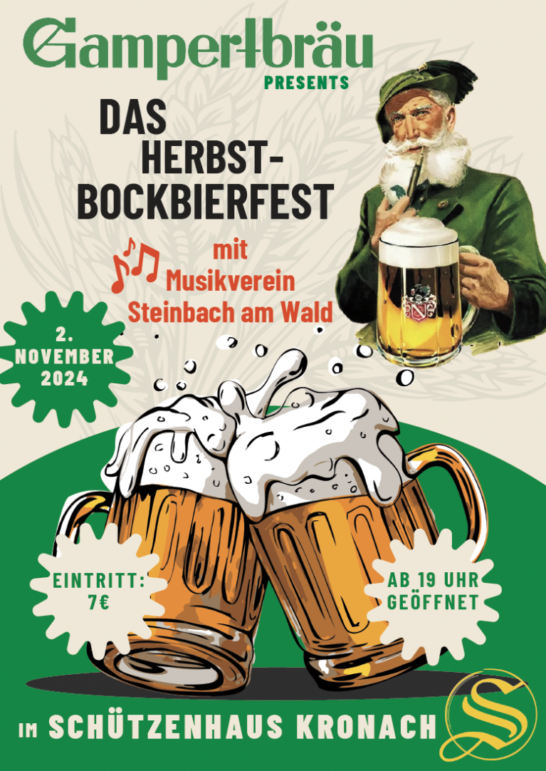 Herbst-Bockbierfest am 02.11.2024 im Schützenhaus Kronach Plaket zum Herbst-Bockbierfest am 02.11.2024 im Schützenhaus Kronach