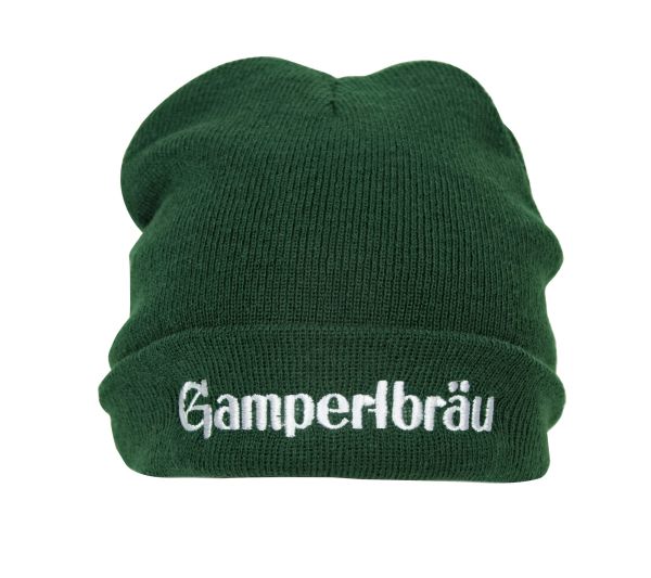 Gampertbräu Mütze grün Gampertbräu Mütze in grün mit Schriftzug in weiss