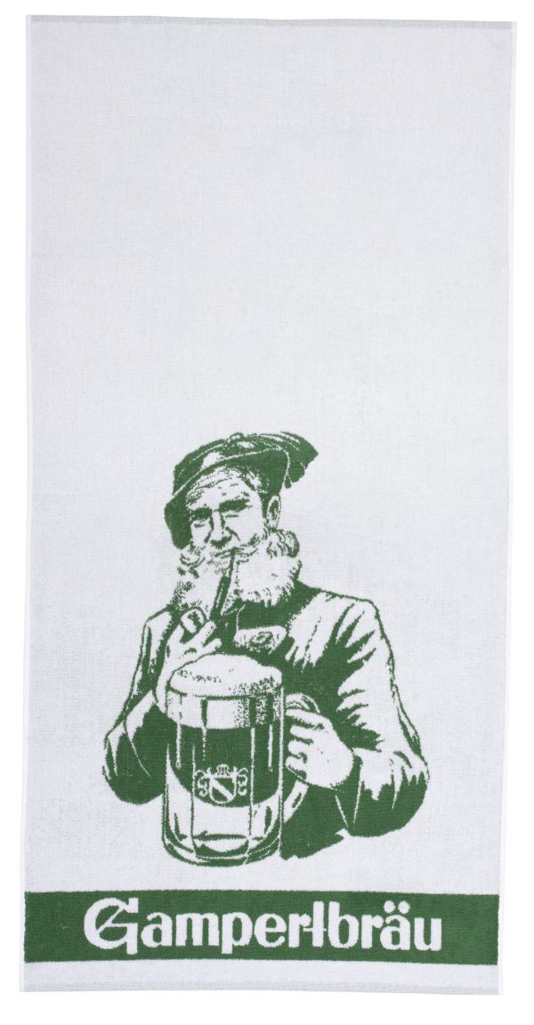 Gampertbräu Handtuch weiß-grün Gampertbräu Handtuch weiß-grün
